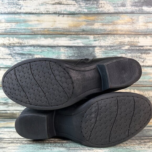 Rockport Boots Sz 7M Carly Black Leather Zip Ankle Low Block Heel Comfort Ladies - Picture 7 of 12